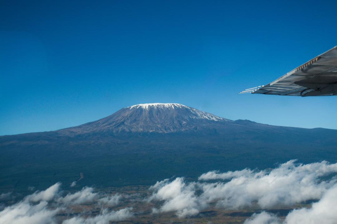 Mombasa Air Safari Plane flying over coastal area