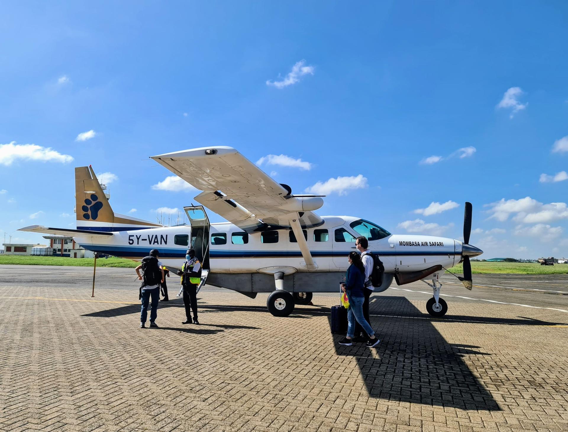 Private air charter over savannah